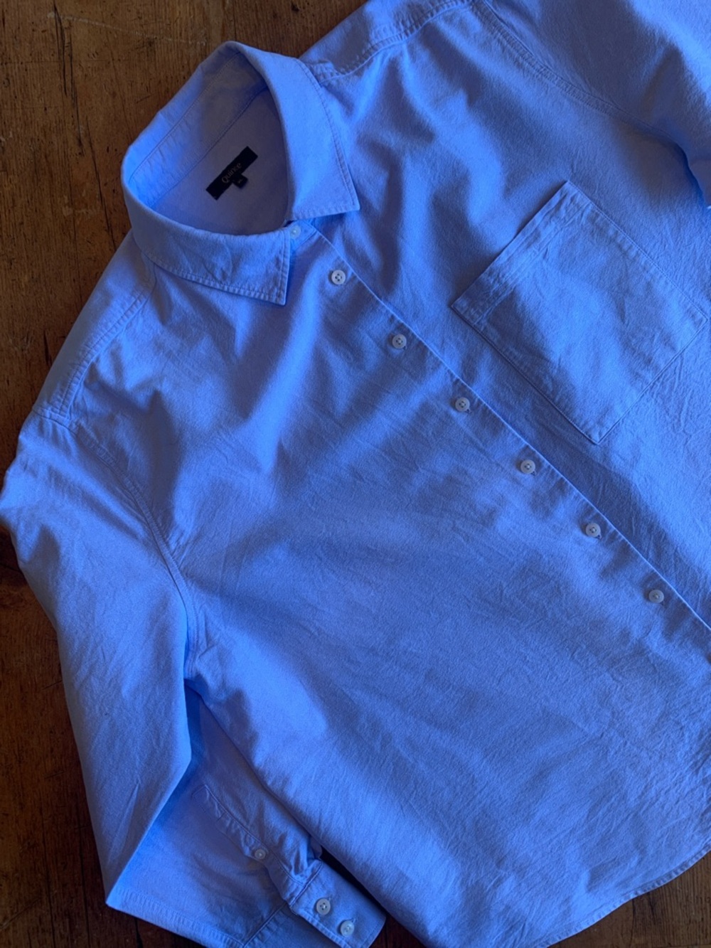 Quince Light Blue Womens Casual Button-Down Shirt - Picture 14 of 16